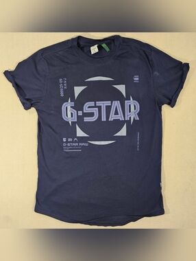 G-Star Men’s Navy Graphic Logo T-Shirt